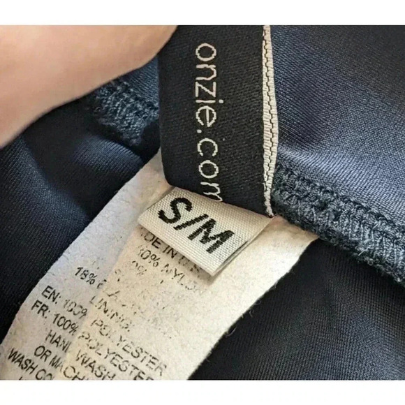 Onzie Black Brown Faux Leather Cropped Mesh Leggings Size Small Medium Yoga - Picture 7 of 7